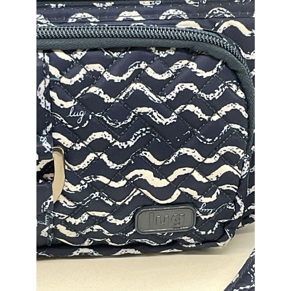 lug Carousel Wavy Navy and White Wave Pattern Crossbody/Belt Bag - Picture 2 of 10